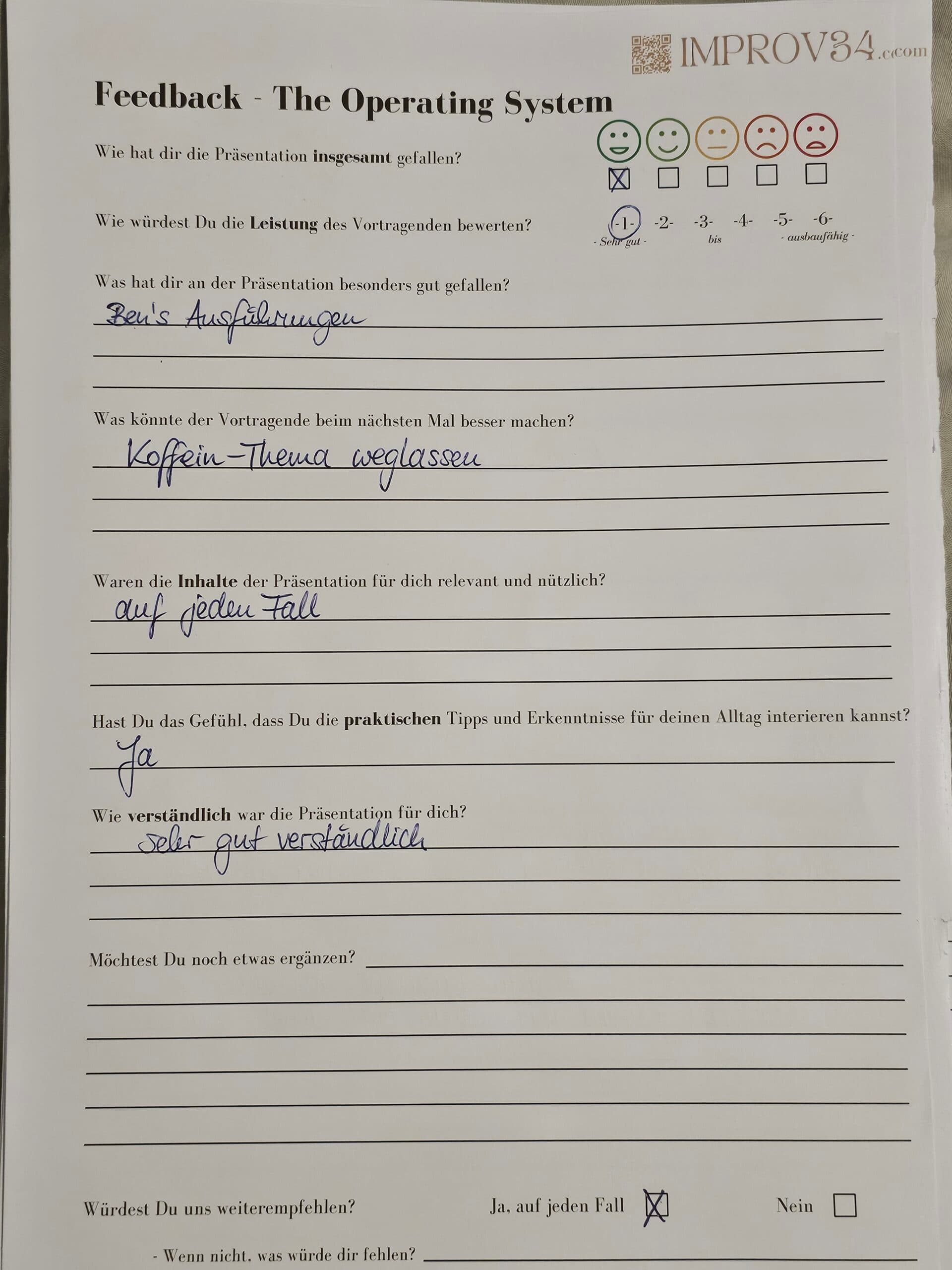 Handschriftlicher Feedback-Zettel aus einem Live-Seminar (11)